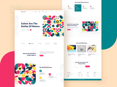 Design Agency Landing Page agency landing page branding clean ui colorful dashboard design agency ecommerce illustration landing page design landing page ui pattern design ui ui ux ux web template