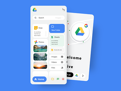 Google Drive simple integrated Redesign adobexd applicaiton branding deign drive google google ad banner google drive google maps google slides minimal mobile app mobile ui typography ui uiux xd