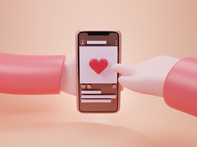 Social Engagement 3/3 - 3D Illustration 3d 3d art 3d illustration app blender concept design graphic design illustration landing page landing page ui ux web website website design