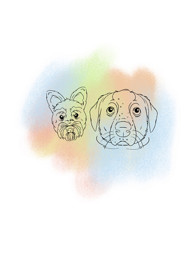 Doggos dog dogs drawing graphic heads illustration k9 pet pets portrait procreate