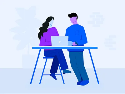 Team chat chat communication coworker illustration laptop people talk team teamwork