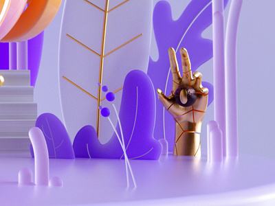 Hand Gold 3d 3d art cinema 4d