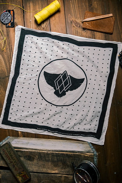Frankie Brand Eagle Shadow Bandana bandana branding cincinnati for sale logo logo mark mark product photography texture vintage