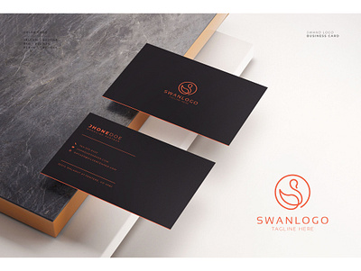 Swan Logo And Business Card brand business card businesscard card creative duck emblem favicon goose identity logo logodesign logotype minimalist minimalist logo swan swan logo