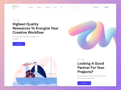 Clean & White Landing Page 3d clean design design homepage illustration landing minimalist ui ui design website design white