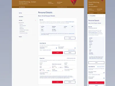Next-gen Delta.com Profile Experience branding ui ux