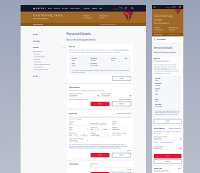 Next-gen Delta.com Profile Experience branding ui ux