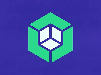 Cube + Connection | Logo Concept | 006 006 blue bold branding concept connection cube dimension geometric green icon illusion logo logos matt sullivan texture violet white
