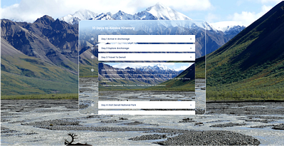 Daily UI #079 - Itinerary 100daychallenge alaska daily ui 079 dailyui dailyuichallenge day 79 denali design dribbble figma itinerary national park typography ui uidesign vector