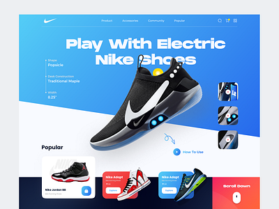 Shoes Website Design UI ecommerce featwear nike nike shoes shoes shoes page shopify sneaker landing page sneakers web design