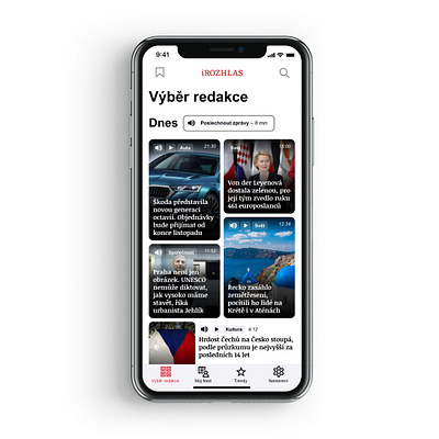 News app design - iRozhlas apple freelancer irozhlas newsapp radiobroadcaster ux uxui uxuidesign webdesign