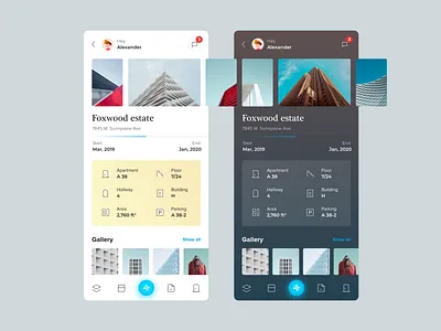 Foxwood Estate 2d adobe xd app dark design flat house iphone mobile photography typography ui ux