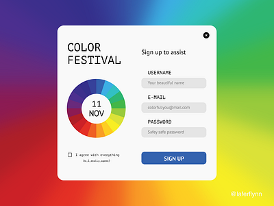 Daily UI - Sign Up color dailyui modal window signup ui web
