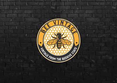 Bee Vintage Logo Design badge branding illustration illustrator lettering logo logo design minimal retro badge vector vintage