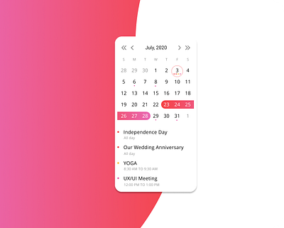 Daily UI #080 - Date Picker 100daychallenge calender dailyui dailyuichallenge date picker day 80 design dribbble figma red ui uidesign ux vector