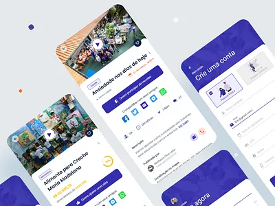 Mobile App - Ong app app brazil design gradient illustration minimal ong purple ui ux