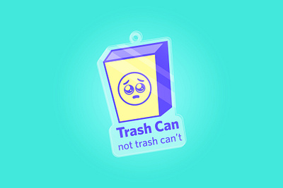 Trash Can, not Trash Can't! charm 🗑️🥺 charm cute emoji stickermule trash can trashcan