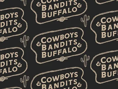 C & B & B illustration rugged wild west wordmark
