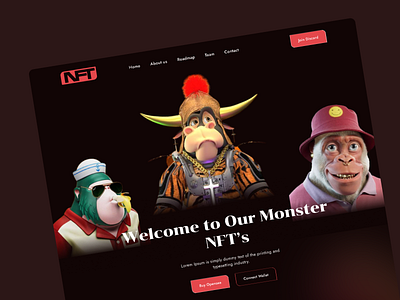 Monster NFT Website cryptoart ethereum ilias monster nft product token trending ui ui design web design