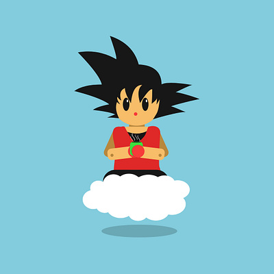 Goku Also Needs A Break animation art artwork design flat flat design flat illustration flatdesign illustration vector