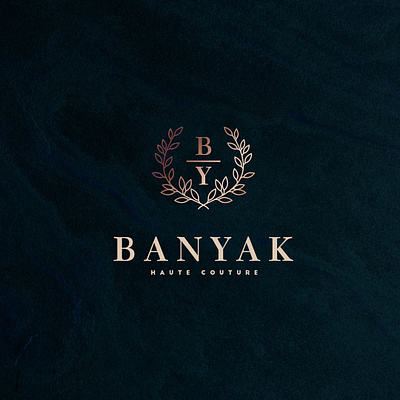 BANYAK HAUTE COUTURE LOGO beauty botanical brand branding clothing clothing brand couture fashion feminine logo logomark luxurious moroccan nature organic style traditional