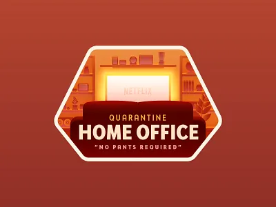 Quarantine Home Office Badge badge home illustration quarantine vector