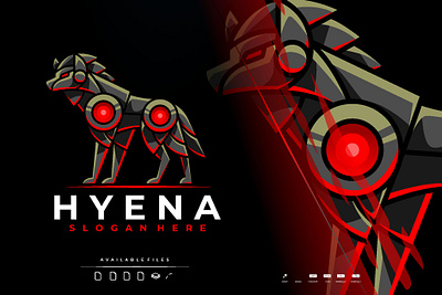 Mecha Robotic Hyena Logo Design animal animal art animal illustration branding cyber design futuristic graphic design hyena illustration logo robotic typography ux vector