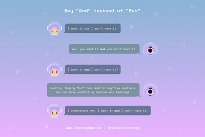 say "and" instead of "but" | selfcarespace.co space