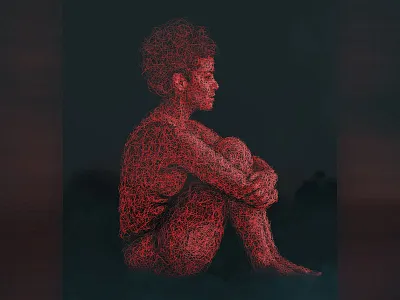 Waiting digital painting fineart girl illustration lineart portrait portrait art portrait illustration portrait painting scribble scribble art scribbles