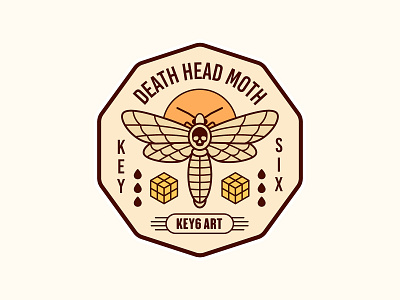 Death Head Moth Vintage Label death head moth graphicdesign key6art label logo logodesign popart retro vectorart vintage vintage art vintage label vintage logo