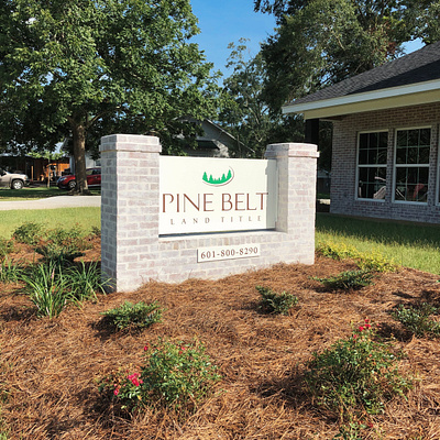 Pine Belt Land Title Monument Sign american made branding custom finest hand painted monument quality sign sign maker sign painter sign painting signmaking