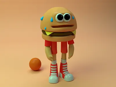 B Boy got game 3d ab abrahambarrera burger cartoon character cinema 4d cinema4d model toon toy