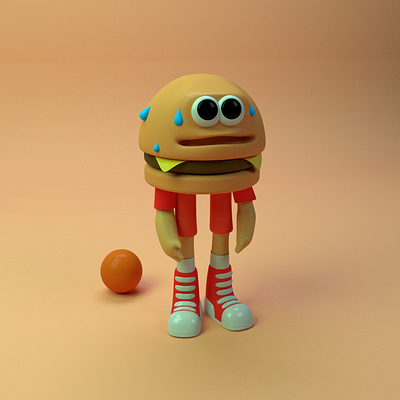 B Boy got game 3d ab abrahambarrera burger cartoon character cinema 4d cinema4d model toon toy