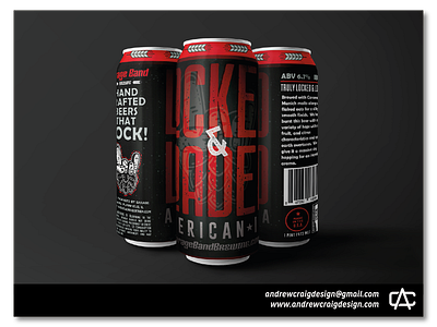Locked & Loaded Beer Label Illustration & Layout art beer can branding design graphic design illustration label layout logo monochromatic vector