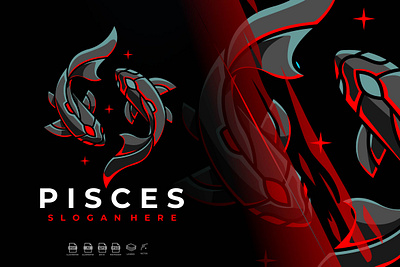 Mecha Robotic Zodiac Pisces Logo Design animal animal art animal illustration animation branding cyber design fish futuristic graphic design illustration logo mecha motion graphics pisces robotic typography ux vector zodiac