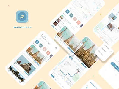 Bangkok Plan app ui mockup app bangkok branding design travel ui ux web website