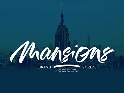 Mansion Brush Script display font fonts illustration illustrator lettering logo modern modern font typeface typography