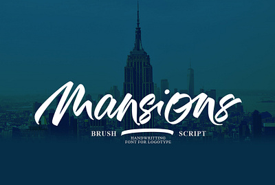 Mansion Brush Script display font fonts illustration illustrator lettering logo modern modern font typeface typography