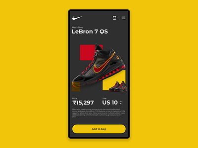 Nike Product Page Interation branding design landingpage nike product page shoe app shoe shop shoe store sneaker store store store ui ui ui design ux web webdesign website