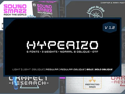 Hyperizo Font design font fonts futuristic game modern techno technology typography