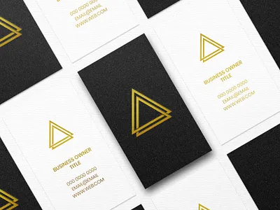 Logo mockup on vertical blue black white business card 3d black blue brand branding business card luxury silver vertical white