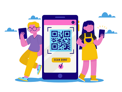 BEAUTIFUL ILLUSTRATION FOR SCAN CODE illustration design