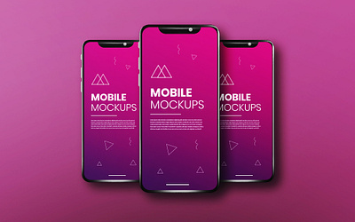 Realistic & clean app screen three smartphone mockup app mockup phone mockup ui mockup ux mockup