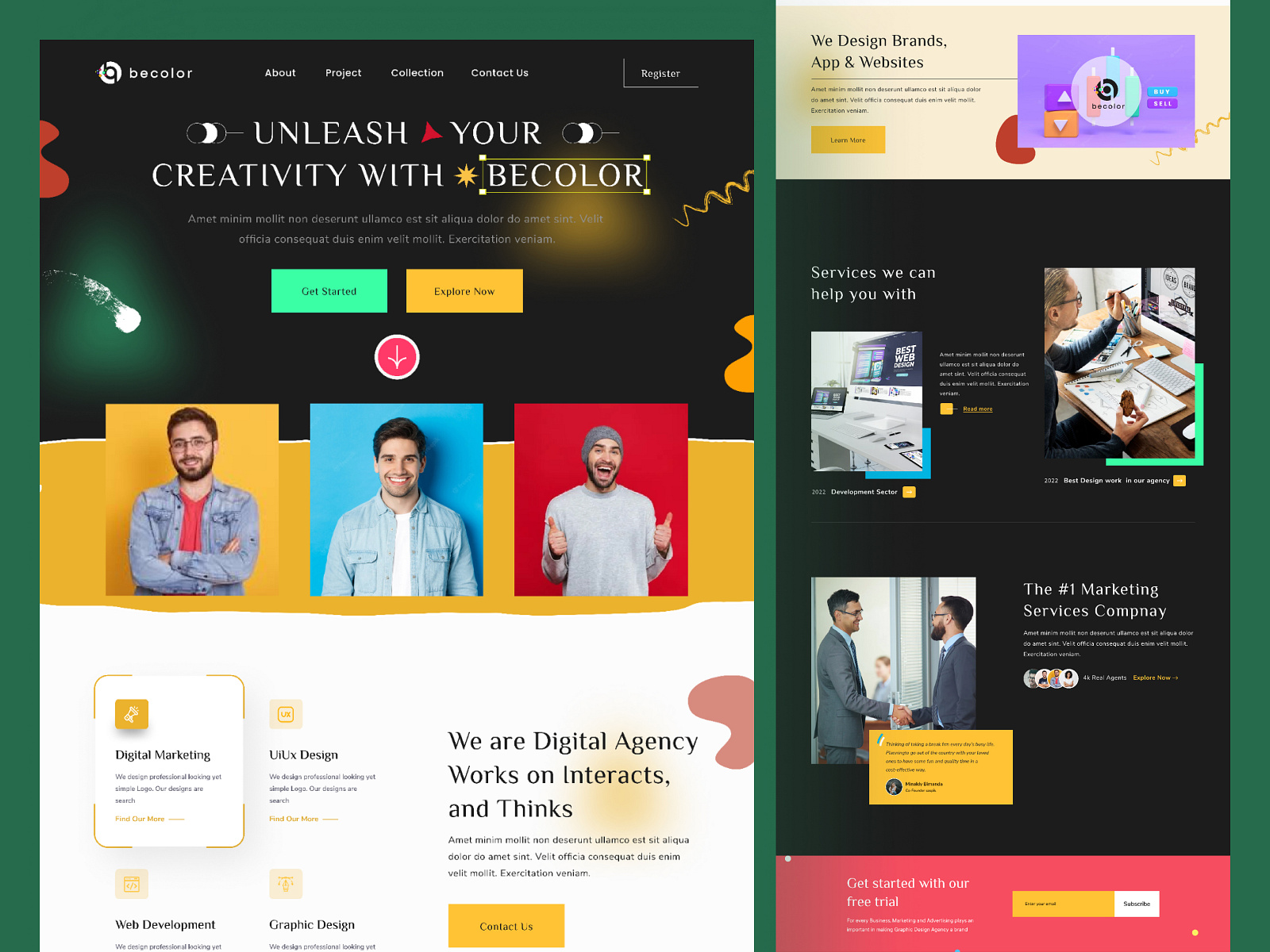 Digital Design Agency site by Oyolloo on Dribbble