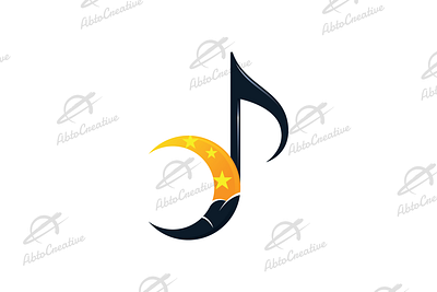 Half Moon Music Note Logo branding design icon logo music music note musician note vector