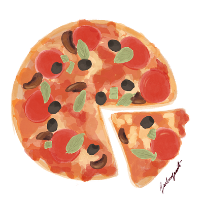 Peperoni Pizza branding food illustration illustration logo pizza restaurant menu