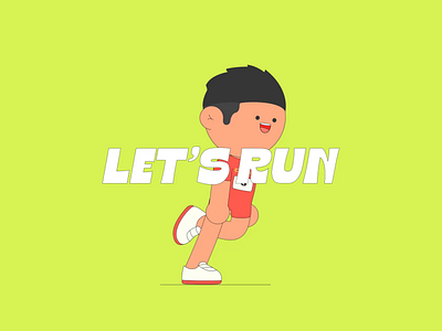 "Let's Run" ae animation character illustration motion motion graphics run