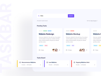 Task Management System branding clean creative dashboard design flat icon minimal search bar task board task list task management trend 2020 typography ui uidesign ux web web application