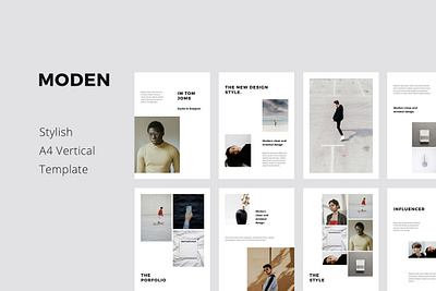 MODEN - A4 Vertical Template Layout a4 branding catalog clean design fashion icon inspiration keynote layout lookbook magazine minimal mockups powerpoint presentation slides template ui vertical