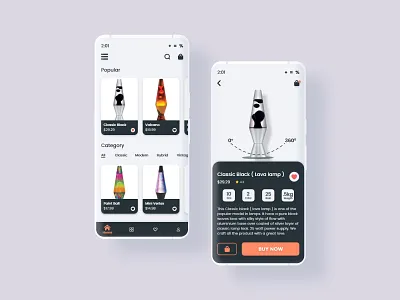Lava Lamp App adobe adobe xd dailyui design dribbble e commerce e commerce app ecommerce ecommerce design lava lavalamp minimalist shopping app ui ux website